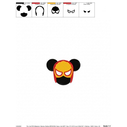 Iron Man Mickey Embroidery Design Embr
