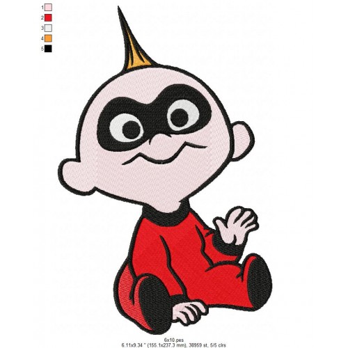 Jack Jack Incredibles Embroidery Design