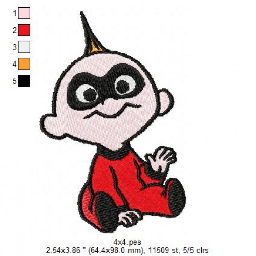 Jack Jack Incredibles Embroidery Design