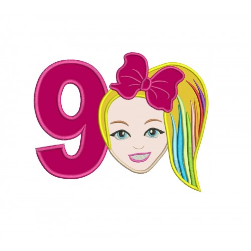 Jojo Siwa Number 9 Applique Design