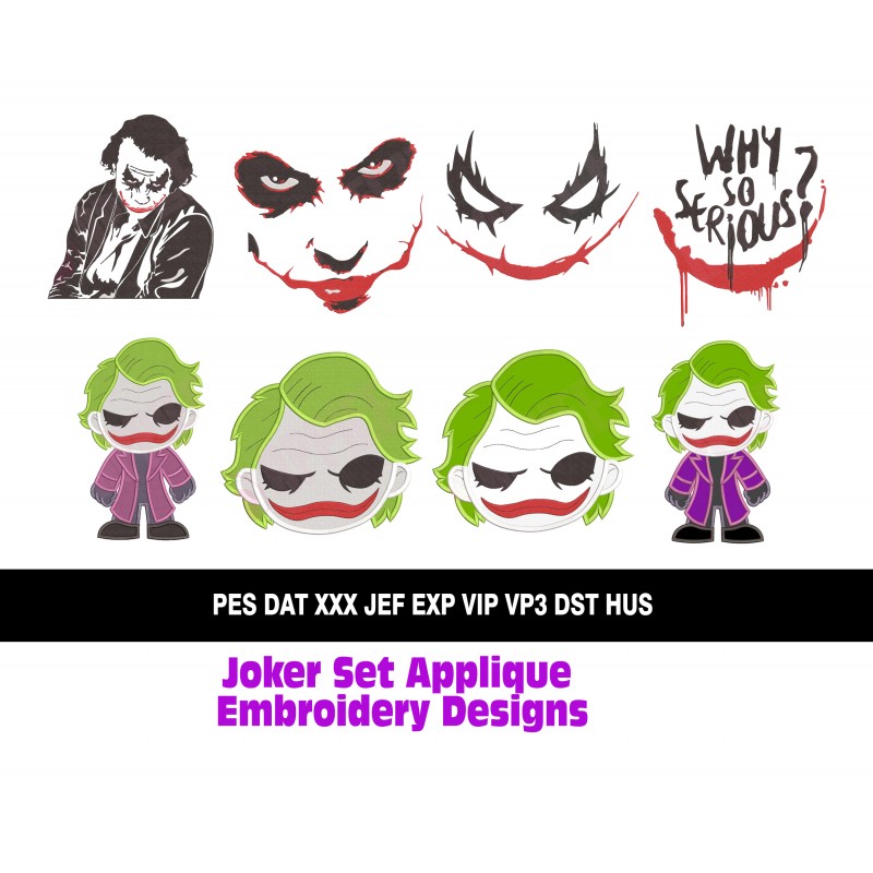 Joker Set Applique Embroidery Designs