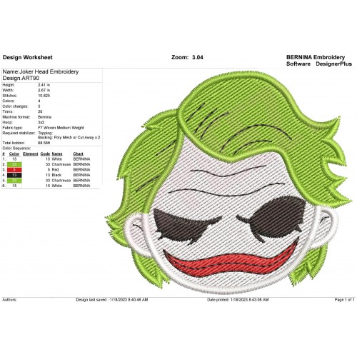 Joker Set Applique Embroidery Designs