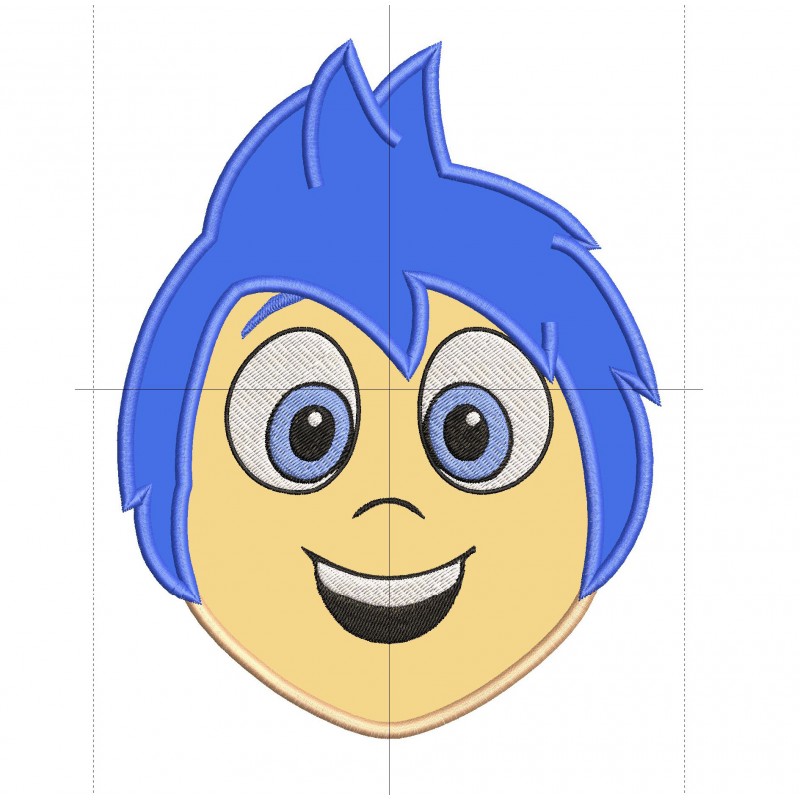 Joy Inside Out Head Applique Design Embr