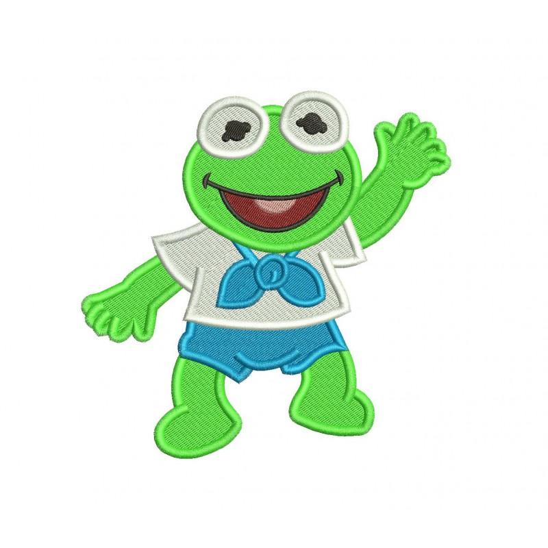 Kermit Muppet Babies Filled Embroidery Design