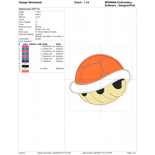 Koopa Troopa Mario Applique Design Embr
