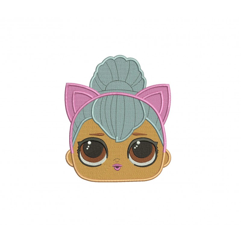 LOL Surprise Doll Kitty Queen Head Embroidery Design