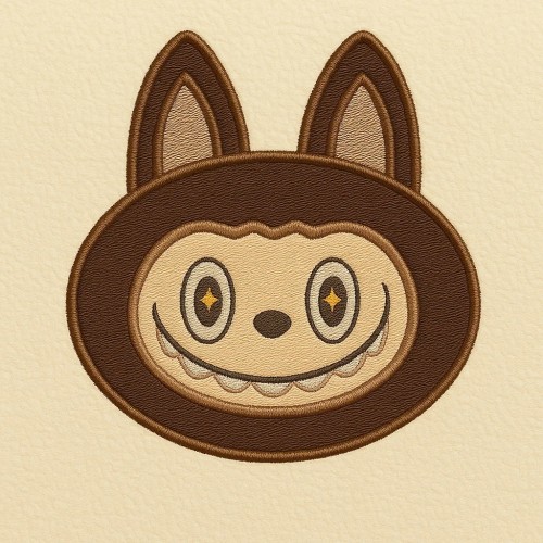 Labubu Head Applique Design