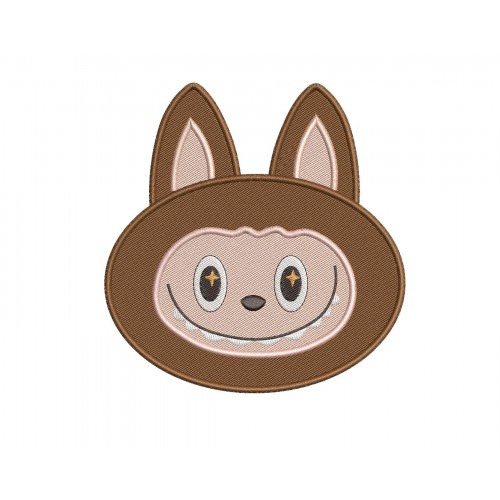 Labubu Head Embroidery Design