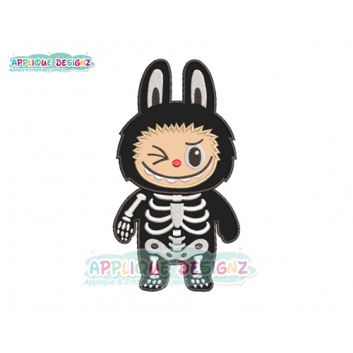 Labubu Skeleton Applique Design
