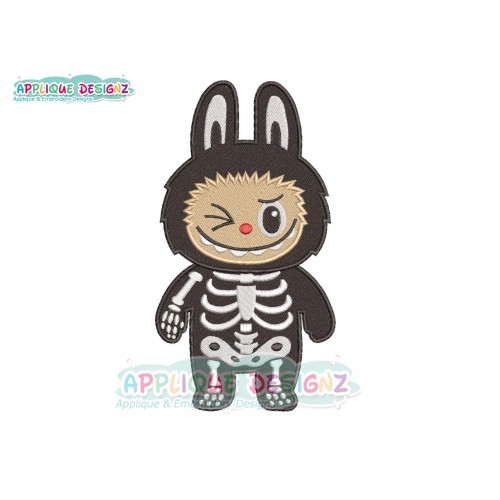 Labubu Skeleton Embroidery Design