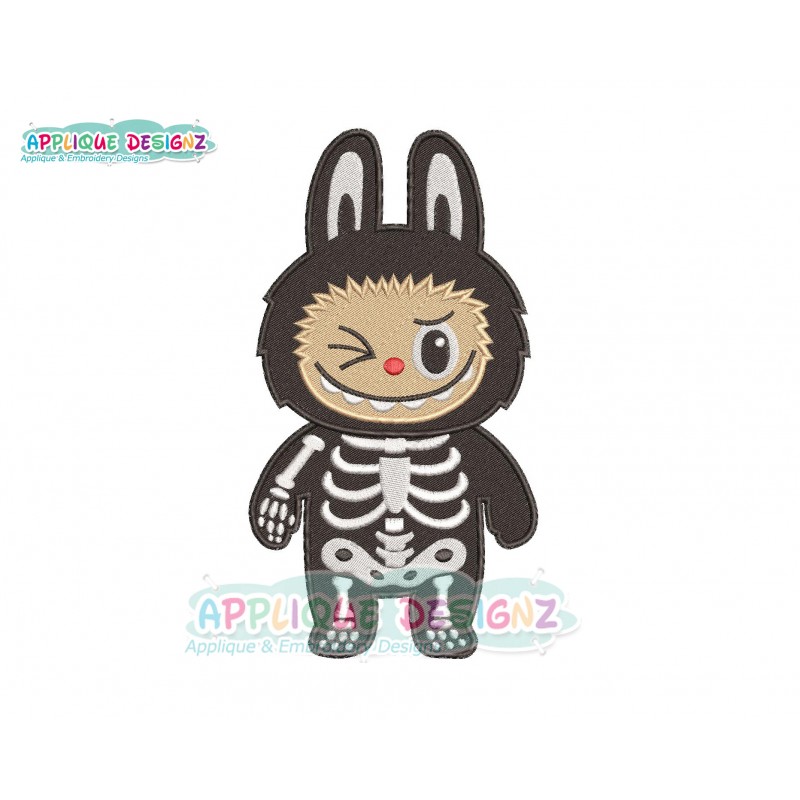Labubu Skeleton Embroidery Design