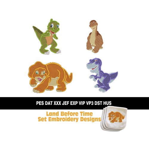 Land Before Time Set Embroidery Designs