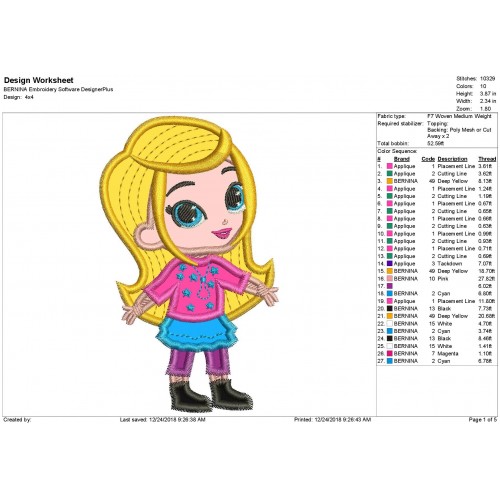 Leah from Shimmer and Shine Applique Design