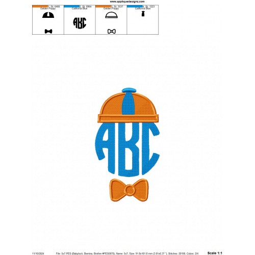 Learning with Blippi ABC Embroidery Design