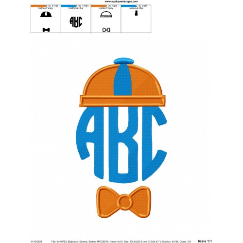 Learning with Blippi ABC Embroidery Design