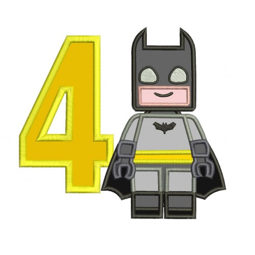 Lego Batman 4th Birthday Applique Design