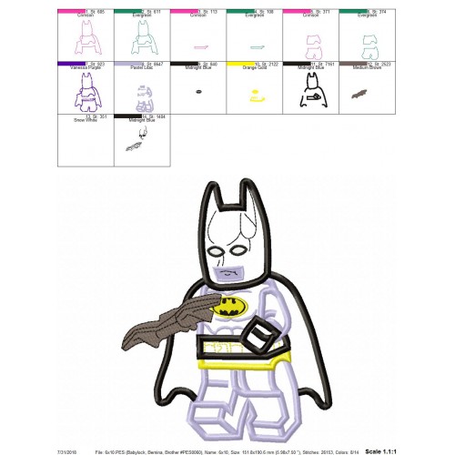 Lego Batman Machine Applique Design