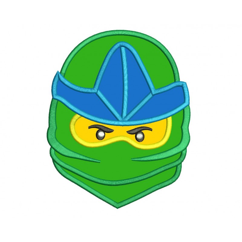 Lego Green Ninja Face Applique Design