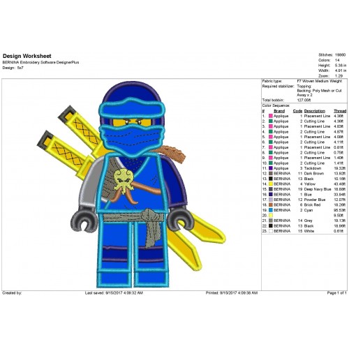 Lego Ninjago Applique Design