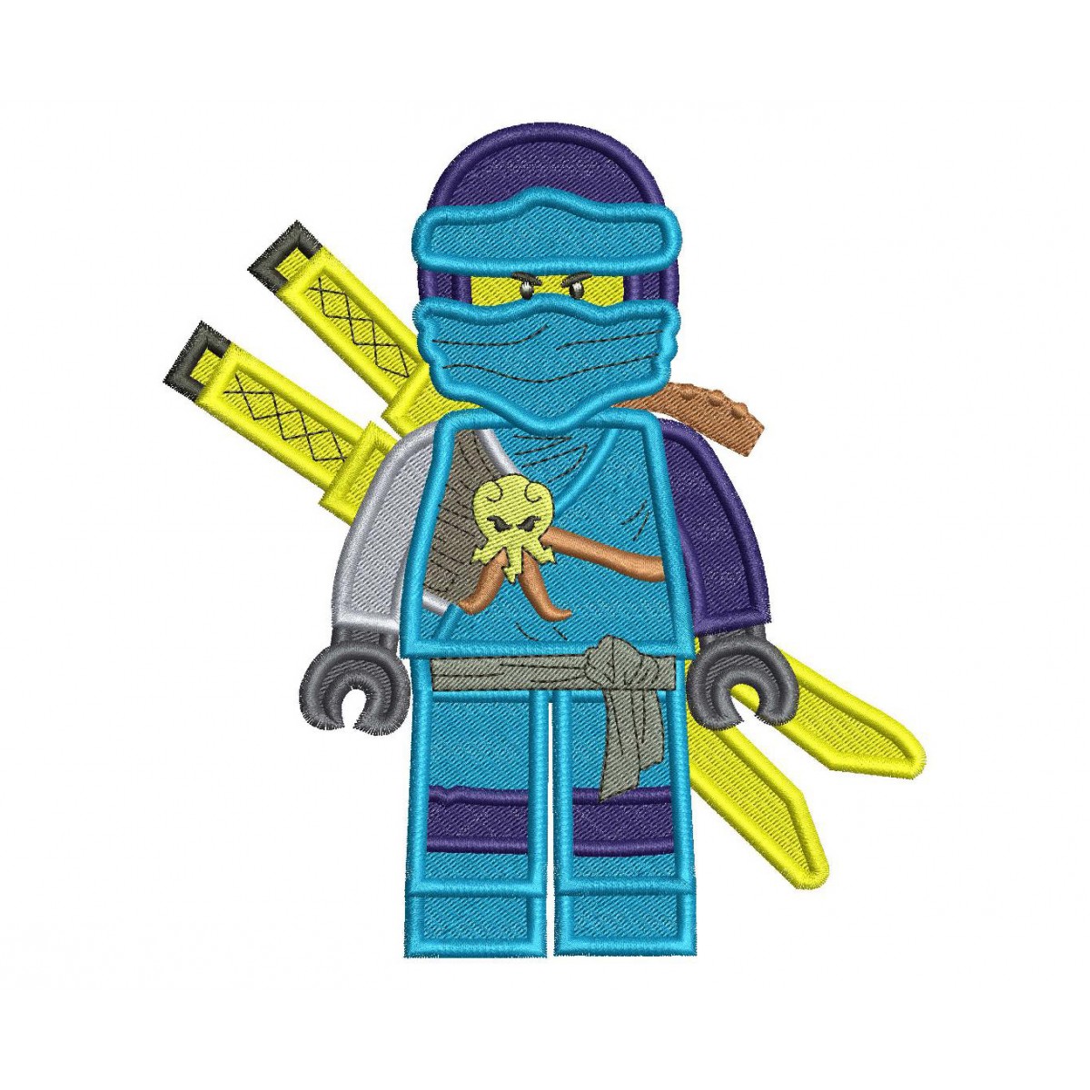 Digital Embroidery file Lego for baby HUS Ninjago Black Ninja Embroidery Design 
