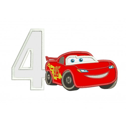 Lightning Mcqueen Birthdays 1 - 5 Applique Designs