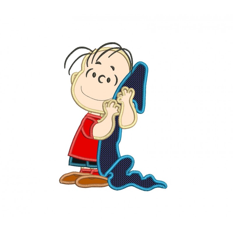Linus Peanuts with his Blanket Applique Design