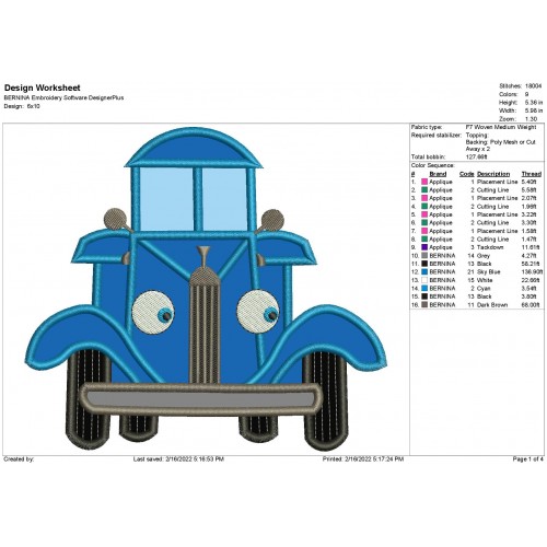 Little Blue Truck Applique Design