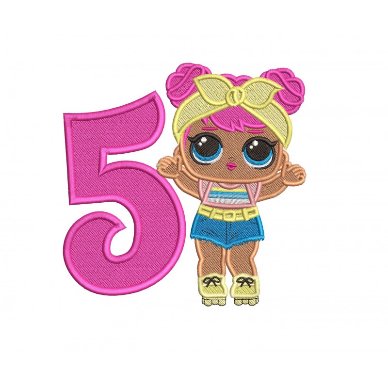 Lol Surprise Dolls Dawn 5th Birthday Embroidery Design