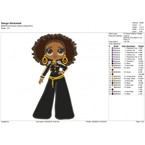 Lol Surprise Royal Bee OMG LOL Doll Applique Design