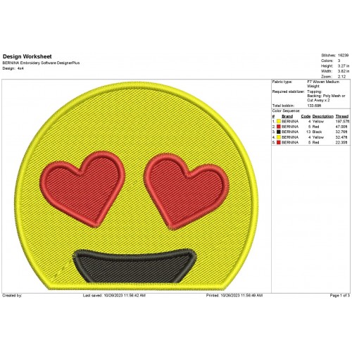 Love Emoji Machine Embroidery Design