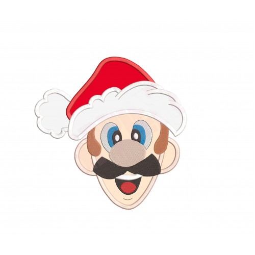 Luigi Christmas Head Applique Design