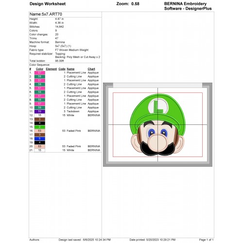 Luigi Peeker Applique Design Embr