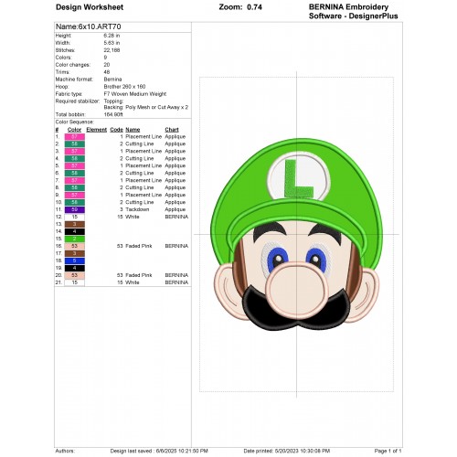 Luigi Peeker Applique Design Embr