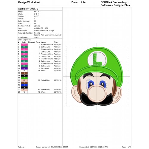 Luigi Peeker Applique Design Embr