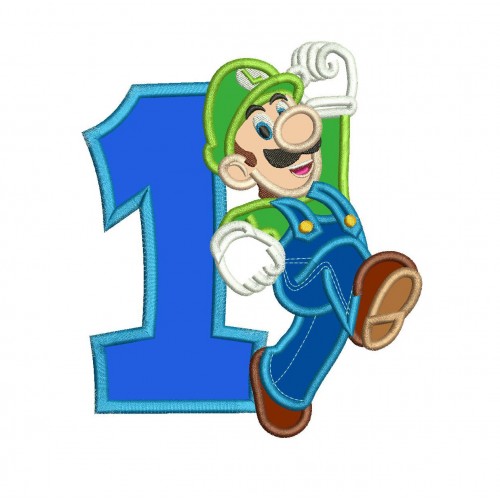 Luigi with Numbers 1 9 Set Applique Designs