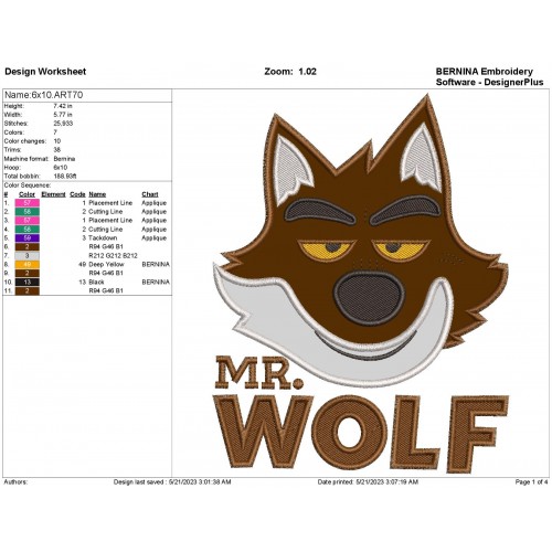 MR Wolf with the Logo Applique Design