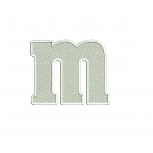M and Ms Peanut Letter Fill Stitch Embroidery Design