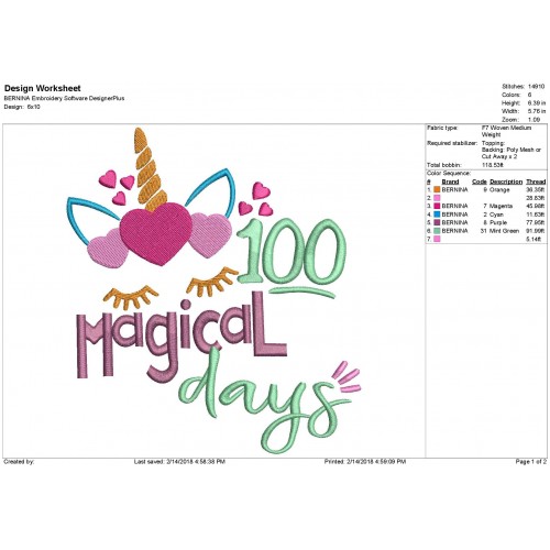 Magical Days Embroidery Design