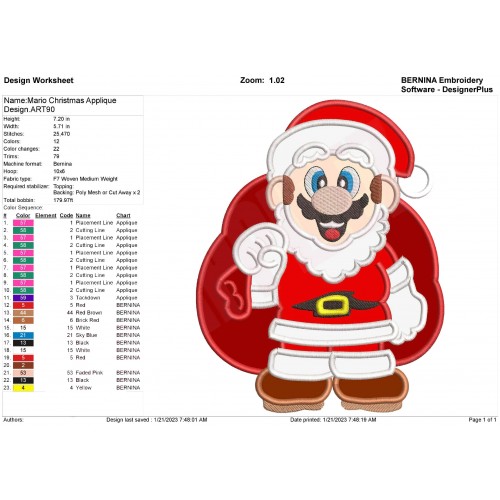 Mario Christmas Applique Design