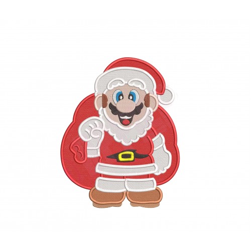 Mario Christmas Embroidery Design