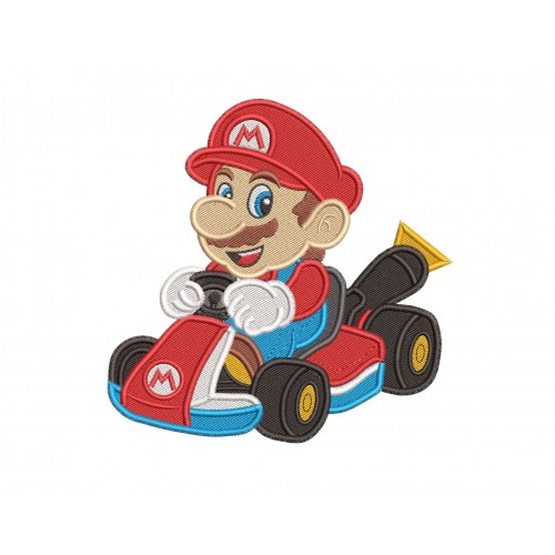 Mario Kart Embroidery Design Filling Stitches
