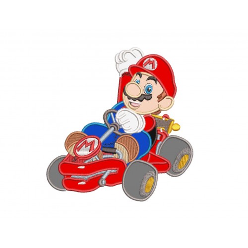 Mario Kart Racing Applique Design