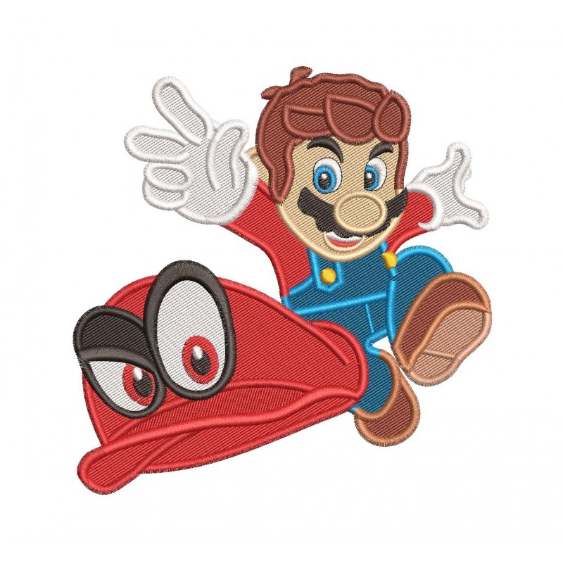 Mario Odyssey Embroidery Design Filling Stitches