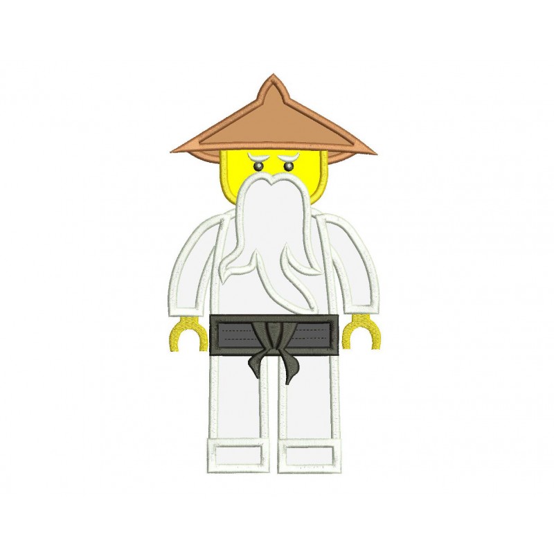 Master WU White Lego Ninjago Applique Design