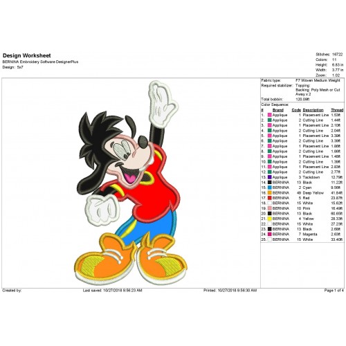 Max Goof Troop Disney Applique Design