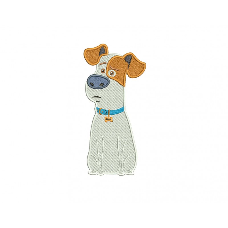 Max The Secret Life of Pets Filled Embroidery Design