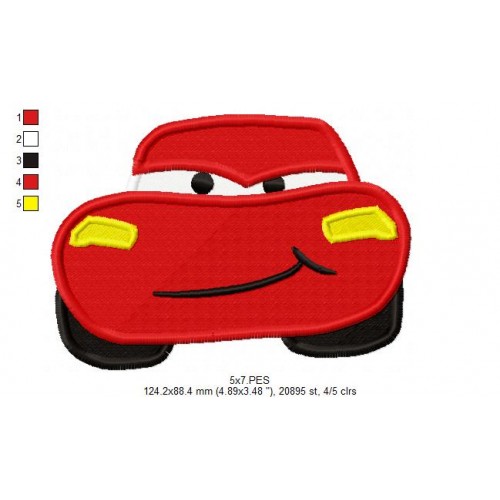 McQueen Disney Cars Embroidery Design