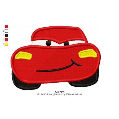 McQueen Disney Cars Embroidery Design