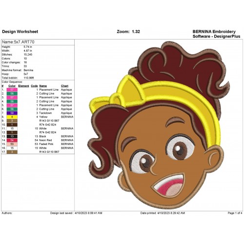 Meekah Head Blippi Friends Applique Design