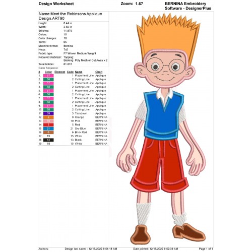 Meet the Robinsons Applique Design